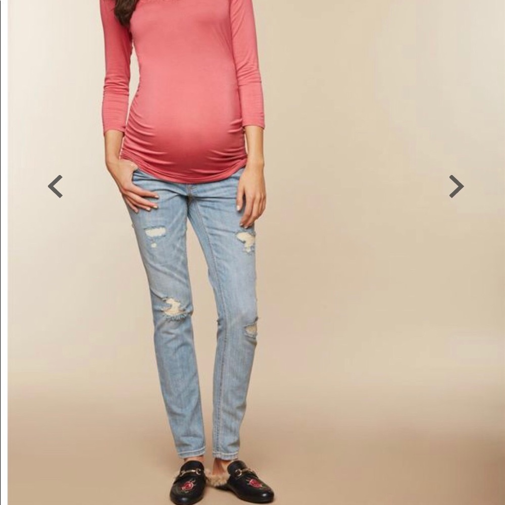 Motherhood | Maternity Distressed Skinny Jeans